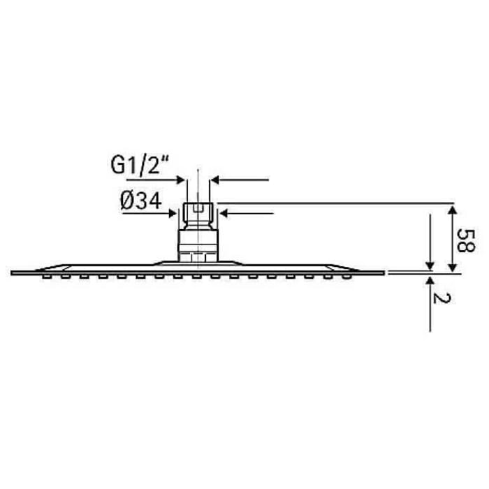 HSK Softcube Wandarm gerade mit Kopfbrause superflach 30 x 20 cm