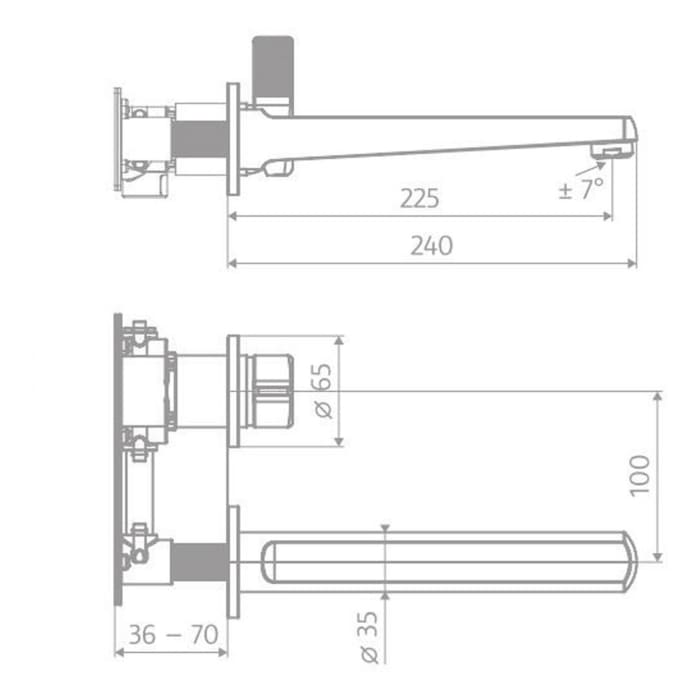 HSK AquaXpro Waschtisch-Einhebelmischer, Unterputz