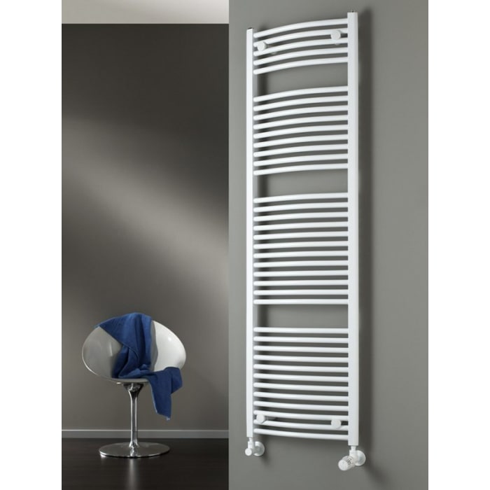 HSK Line Round Badheizkörper 60 x 77,5 cm, Anschlüsse beidseitig unten, Antikorrosionsschutzschicht