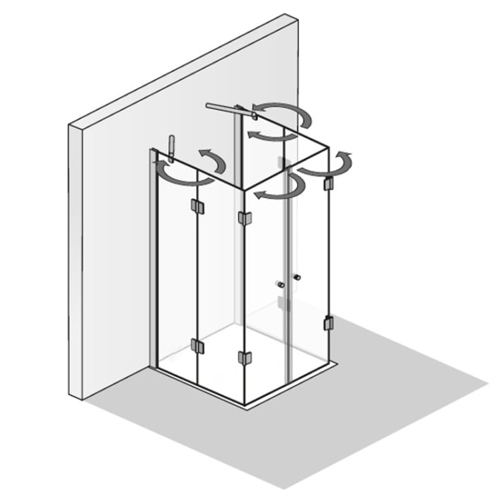 HSK Aperto U-Kabine pendelbar 100 x 100 cm