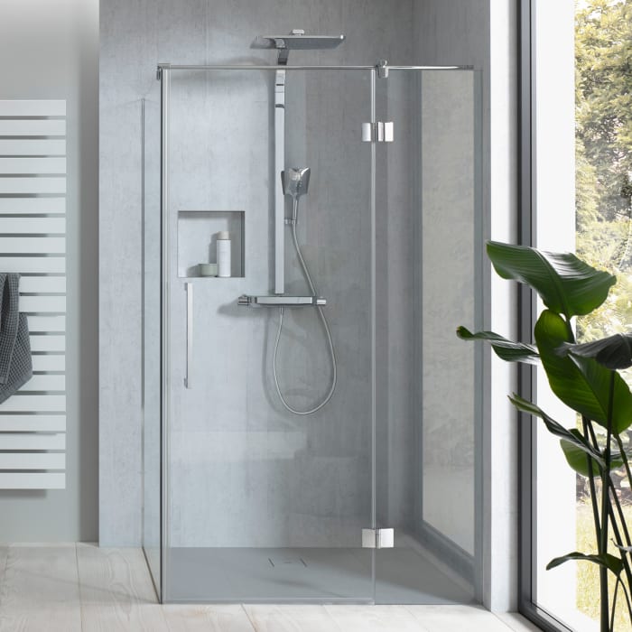 HSK Aperto Pro Drehtür pendelbar an Nebenteil für Seitenwand 90 cm, Anschlag rechts