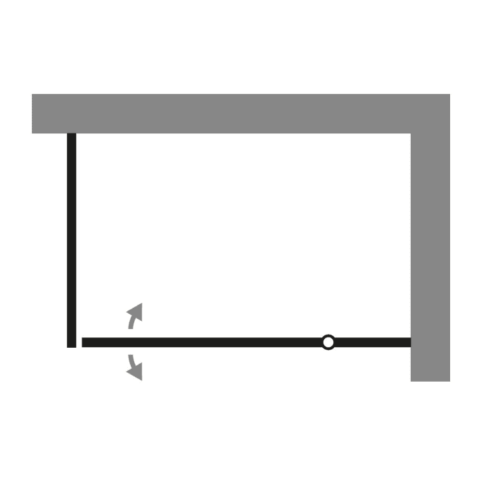 HSK Aperto Pro Drehtür pendelbar an Nebenteil für Seitenwand 120 cm, Anschlag rechts