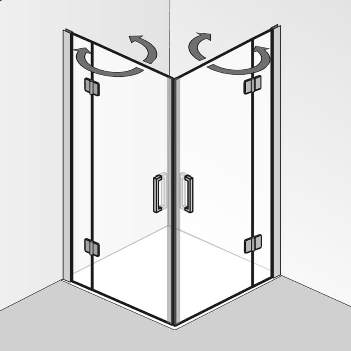 HSK Aperto Pro Eckeinstieg pendelbar 4-teilig, links 90 x 80 cm