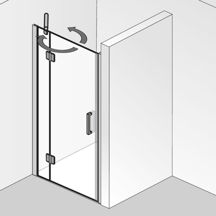 HSK Aperto Pro Pendeltür an Nebenteil für Nische 75 cm, Anschlag links