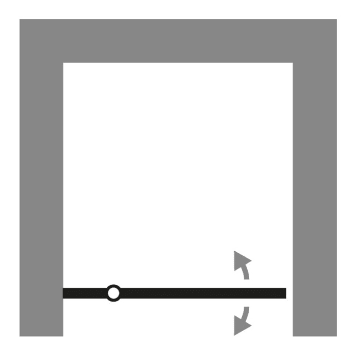 HSK Aperto Pro Pendeltür an Nebenteil für Nische 75 cm, Anschlag links