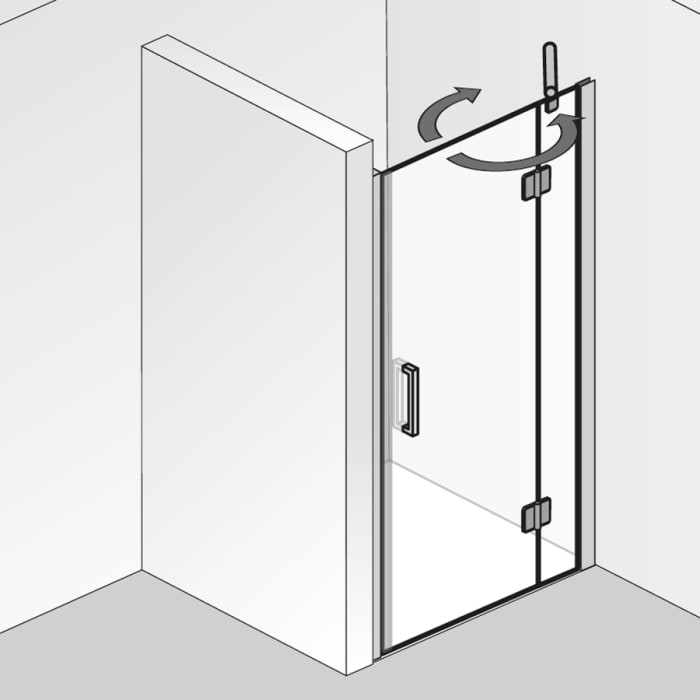 HSK Aperto Pro Pendeltür 3-teilig für Raumnische 160 cm, Anschlag rechts