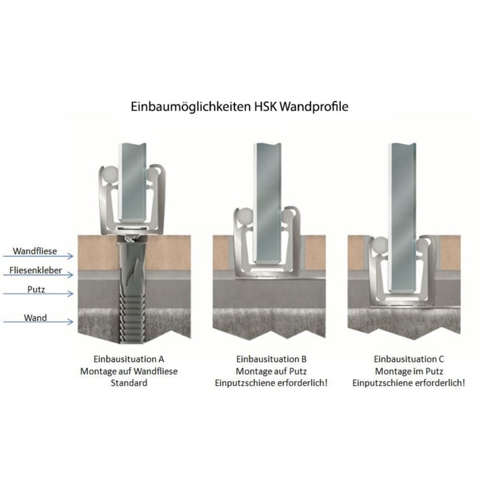 HSK Aperto Pro Pendeltür an Nebenteil für Nische 80 cm, Anschlag rechts