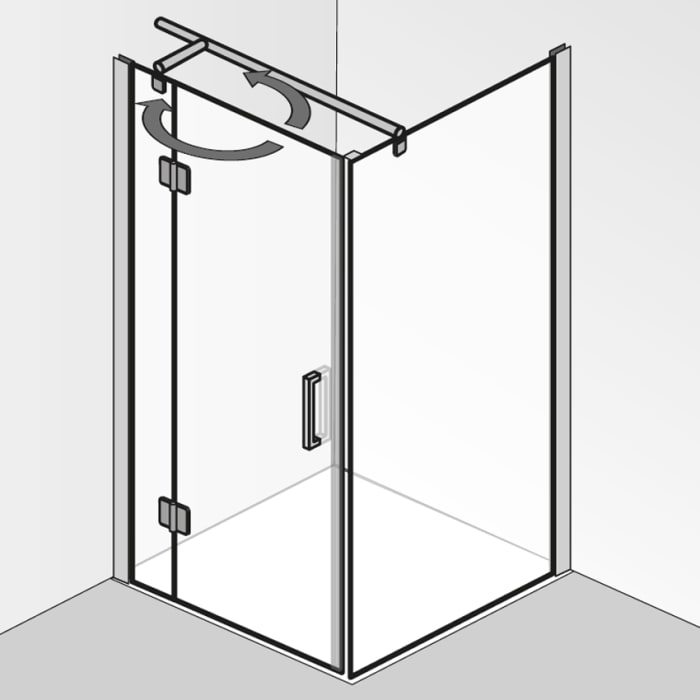 HSK Aperto Pro Seitenwand für Drehtür pendelbar an Nebenteil 75 cm