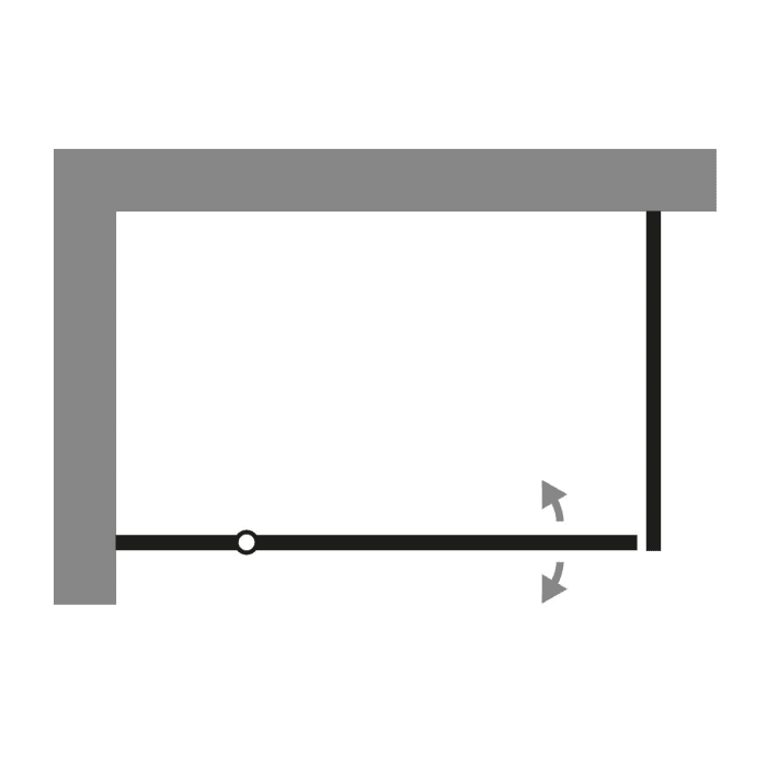 HSK Aperto Pro Seitenwand für Drehtür pendelbar an Nebenteil 90 cm