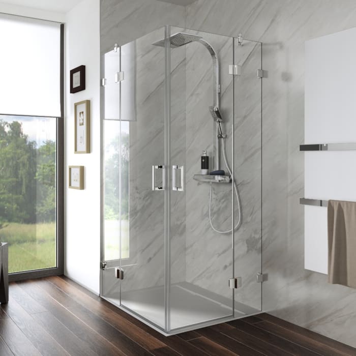 HSK Aperto Pur 2 Pendeltüren für Eckeinstieg 4-teilig Sondermaß und Sonderhöhe