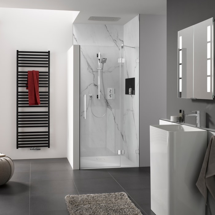 HSK Aperto Pur Pendeltür an Nebenteil für Nische Sondermaß, Anschlag rechts