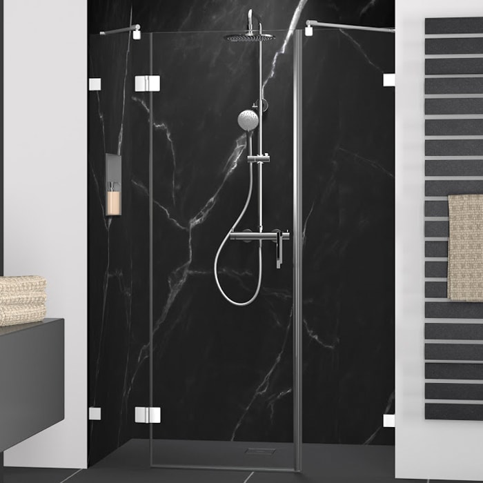 HSK Aperto Pur Pendeltür 3-teilig für Raumnische Sondermaß, Anschlag links