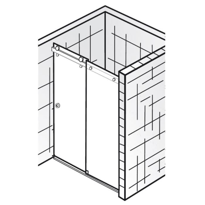 HSK Atelier Plan Schiebetür Classic in Nische 2-teilig 160 cm, Festteil rechts