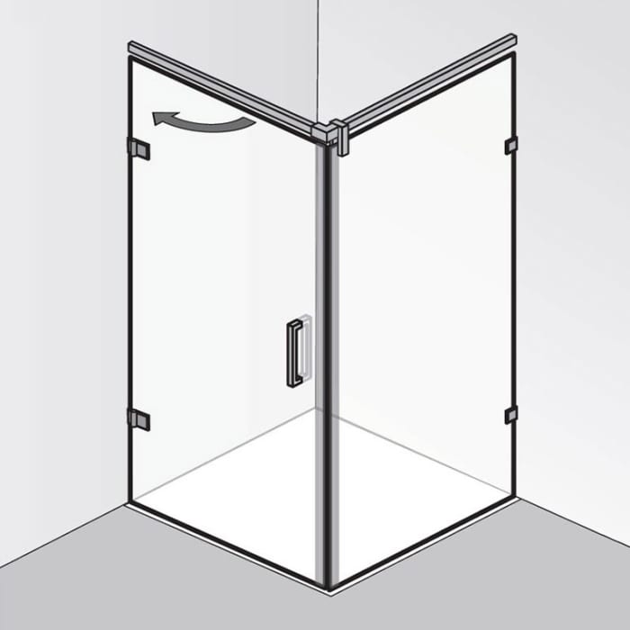 HSK Atelier Plan Pur Eckeinstieg Drehtür mit Seitenwand Sondermaß, Anschlag rechts, Sonderhöhe