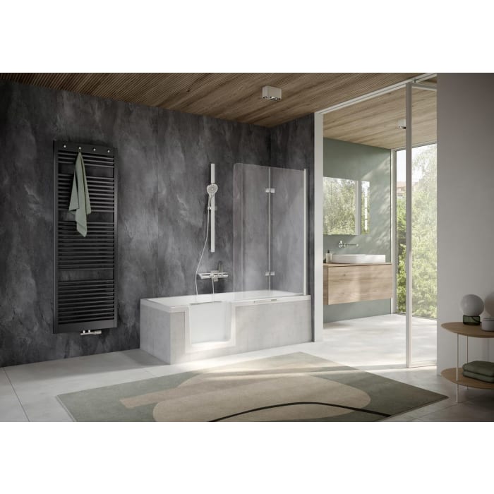 HSK Favorit Nova Badewannenaufsatz 2-teilig 100 cm, Anschlag rechts