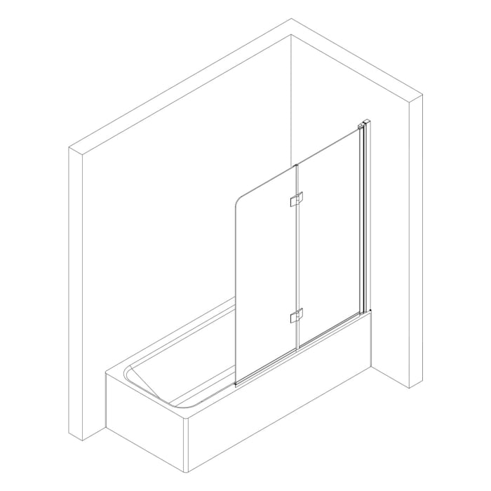HSK Favorit Nova Badewannenaufsatz 2-teilig 100 cm, Anschlag rechts