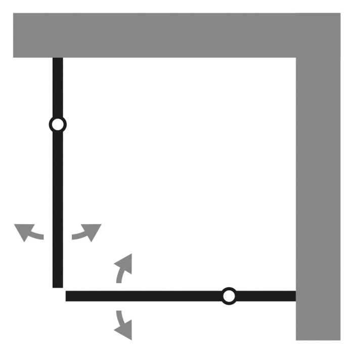 HSK EXKLUSIV 2.0 Eckeinstieg Pendeltür 4-teilig, 90 x 80 x 200 cm, mit Edelglas Beschichtung