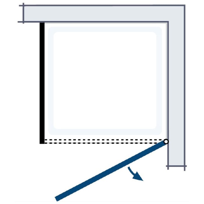 HSK Exklusiv Drehtür für gleichhohe Seitenwand 80 x 200 cm Anschlag rechts
