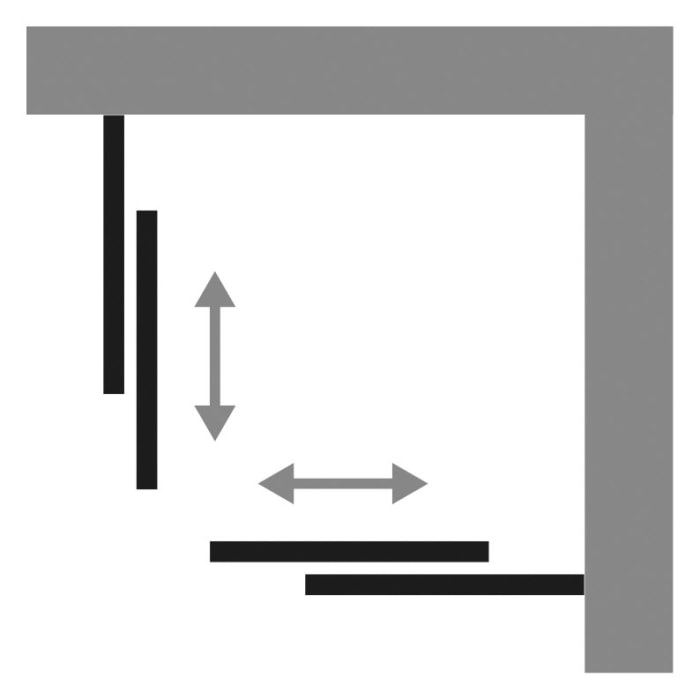 HSK Favorit Schiebetür Eckeinstieg 4-teilig bodenfrei 80 x 100 cm mit Magnetgleiter