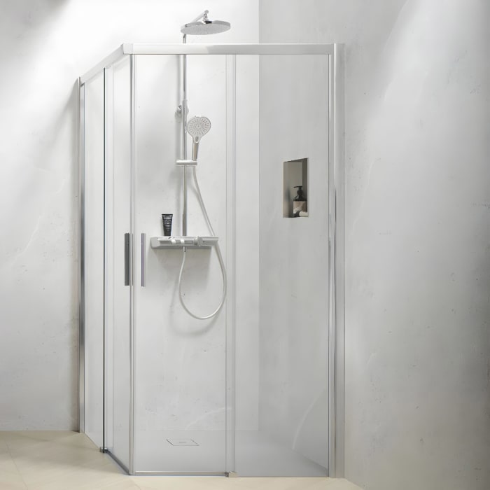 HSK Favorit Schiebetür Eckeinstieg 4-teilig bodenfrei 120 x 90 cm mit Magnetgleiter