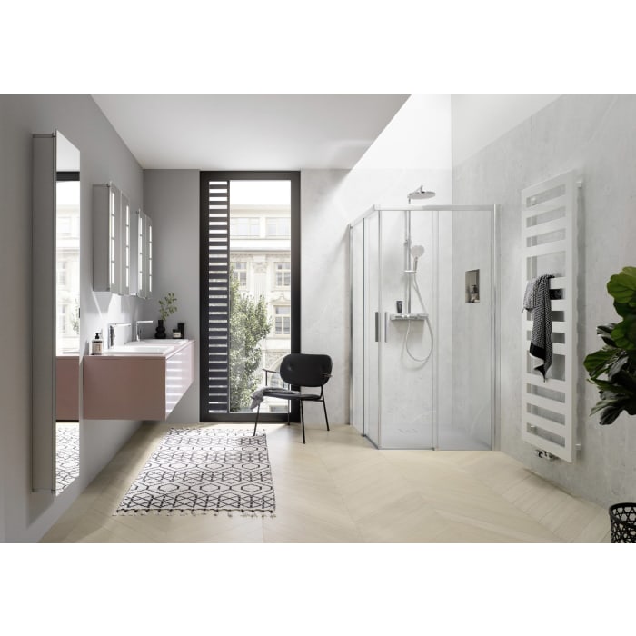 HSK Favorit Schiebetür Eckeinstieg 4-teilig bodenfrei 75 x 90 cm mit Magnetgleiter
