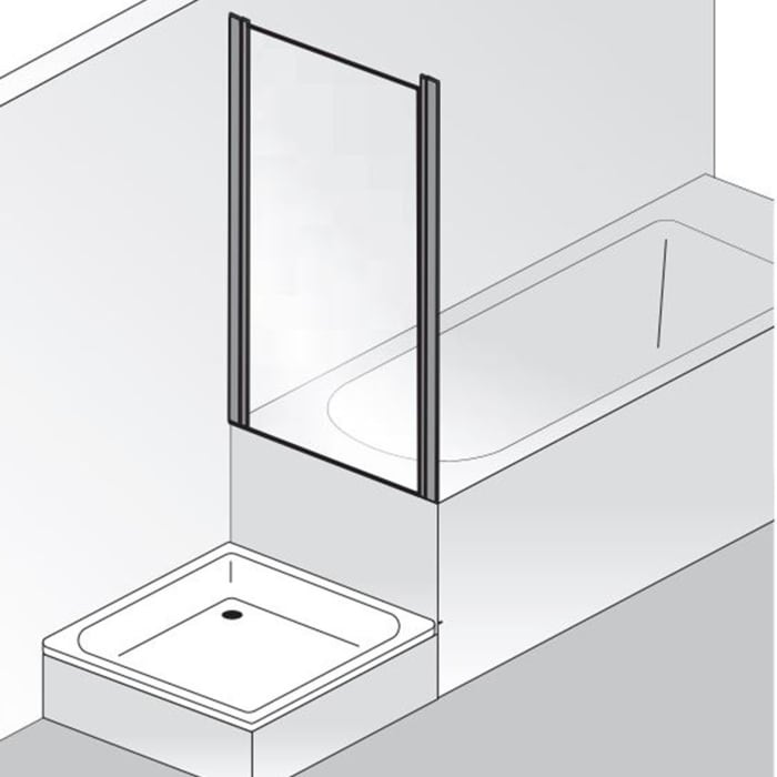 HSK Favorit Nova verkürzte Seitenwand auf Badewanne für Drehtür Sondermaß