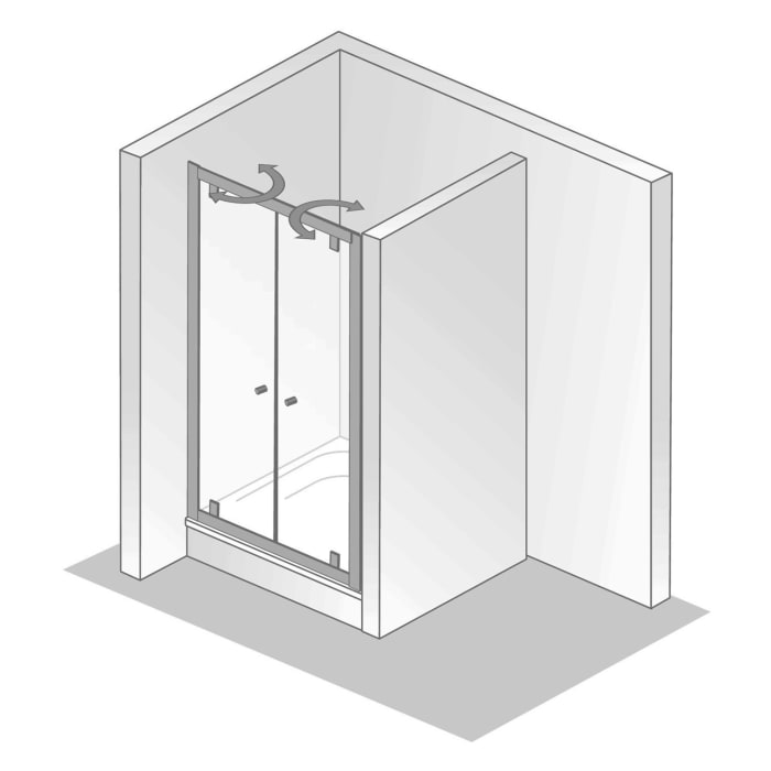 HSK Favorit Plus Drehpunkt Pendeltür für Nische oder Seitenwand, 90 x 200 cm, mit TwinSeal-Glasbeschichtung
