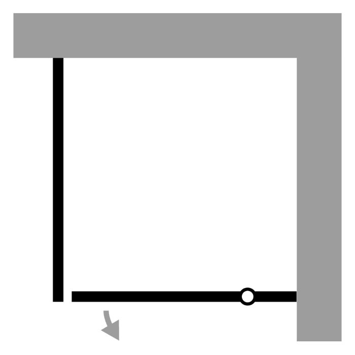 HSK Favorit Plus Drehpunkttür für Nische oder Seitenwand, 75 x 200 cm