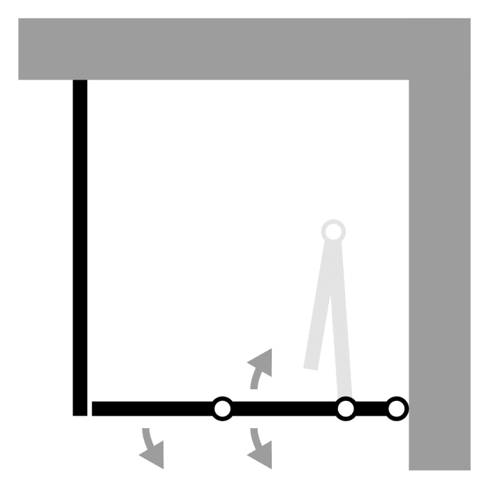 HSK Favorit Plus Drehpunkt Drehfalttür für Nische oder Seitenwand, Anschlag rechts, 80 x 200 cm, mit TwinSeal-Glasbeschichtung