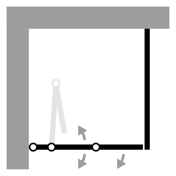 HSK Favorit Plus Drehpunkt Drehfalttür für Nische oder Seitenwand, Anschlag links, 100 x 200 cm, mit Edelglas-Beschichtung