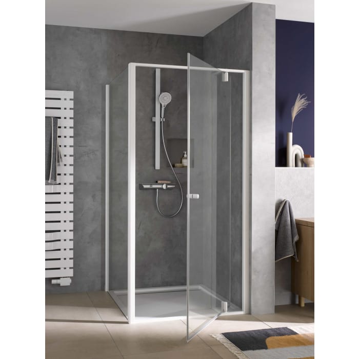 HSK Favorit Plus Drehpunkttür für Nische oder Seitenwand, 100 x 200 cm, mit TwinSeal-Glasbeschichtung