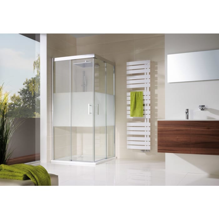 HSK Solida Eckeinstieg 4-teilig bodenfrei 120 x 80 cm mit Magnetgleiter