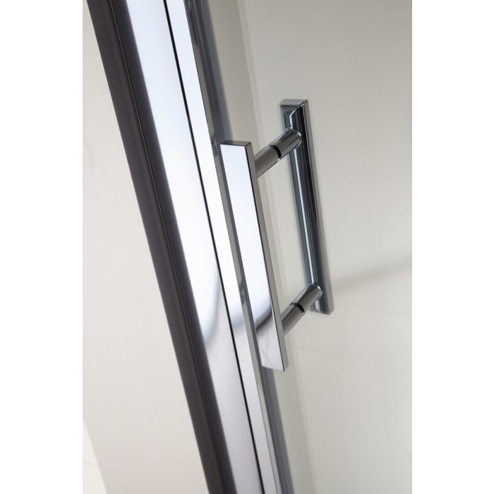 HSK Solida Gleittür 2-teilig bodenfrei 160 cm mit Magnetgleiter, Festelement rechts