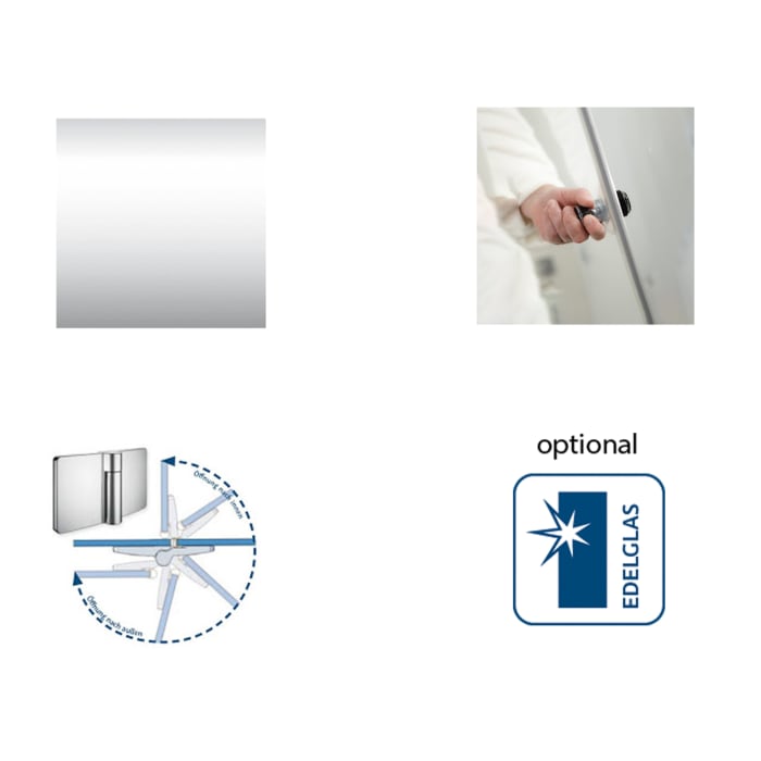HSK Walk-In Aperto Drehfalttür pendelbar 3-teilig, Anschlag rechts, B: bis 160 cm H: bis 210 cm
