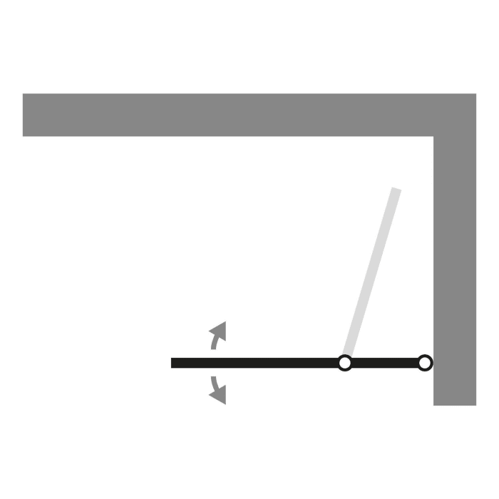 HSK Walk-In Aperto Drehtür pendelbar 2-teilig, Anschlag rechts, 90 cm