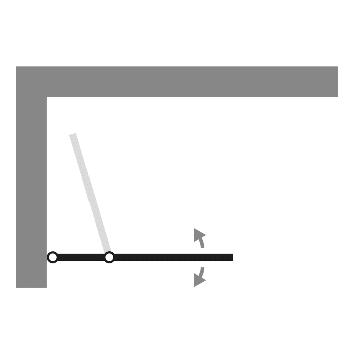HSK Walk-In Aperto Drehtür pendelbar 2-teilig, Anschlag links, 100 cm