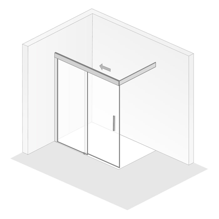 HSK Walk In Atelier Plan Schiebetür, 2-teilig, 160 cm, Festelement links