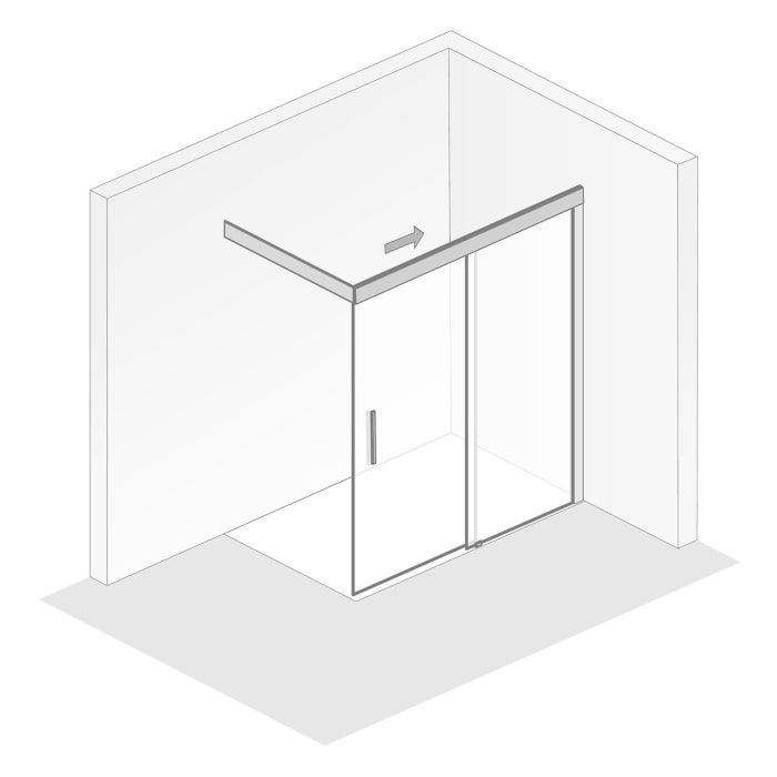 HSK Walk In Atelier Plan Schiebetür, 2-teilig, 160 cm, Festelement links