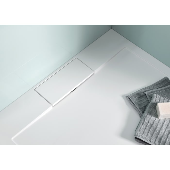 HSK Marmor-Polymer Duschwanne 80 x 120 cm superflach mit Randablauf und Antislip