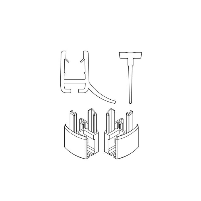 HSK Exklusiv Wasserabweisprofil Set für Runddusche 4-teilig, komplett
