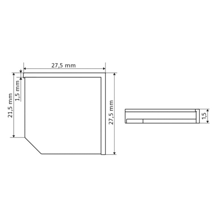 HSK RenoDeco Profile, Profil-Ecke Außenecke flächenbündig