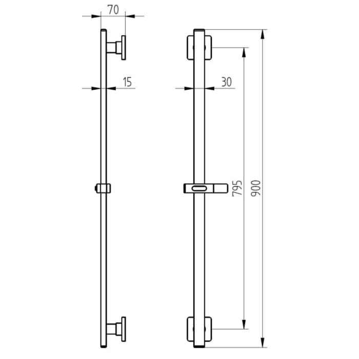 HSK Softcube 2.0 Brausestange 90 cm mit Brausehalter