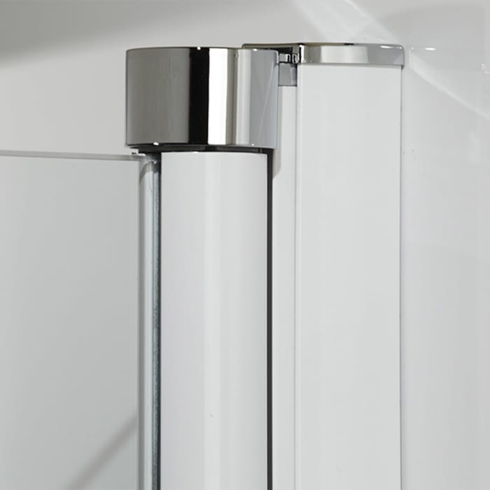 HÜPPE 501 Design pure 1/4 Kreis Schwingtür 1-flügelig, 90 x 200 cm, Radius 50 cm, Glas mit Anti-Plaque