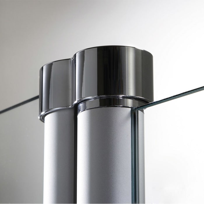 HÜPPE 501 Design pure 1/4 Kreis Schwingtür mit Festteil, 80 x 190 cm, Radius 50 cm, Glas mit Anti-Plaque