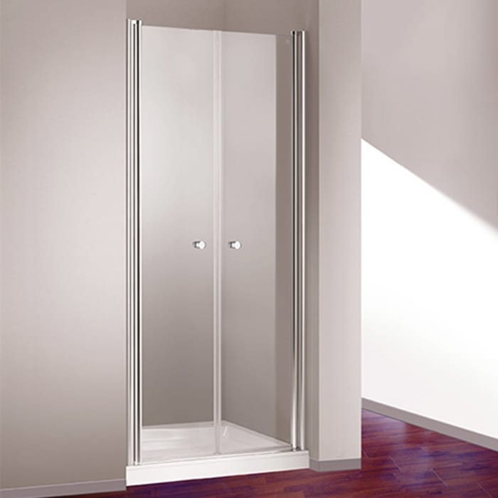 HÜPPE 501 Design pure 4-Eck Pendeltür in Nische 50-180 x 140-200 cm, Glas mit Anti-Plaque