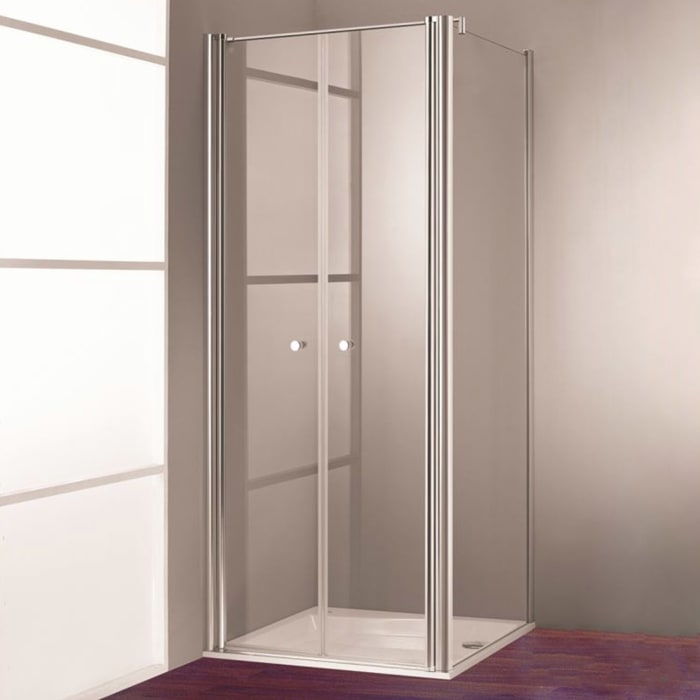 HÜPPE 501 Design pure 4-Eck Pendeltür für Seitenwand 100 x 190 cm, Glas ohne Anti-Plaque