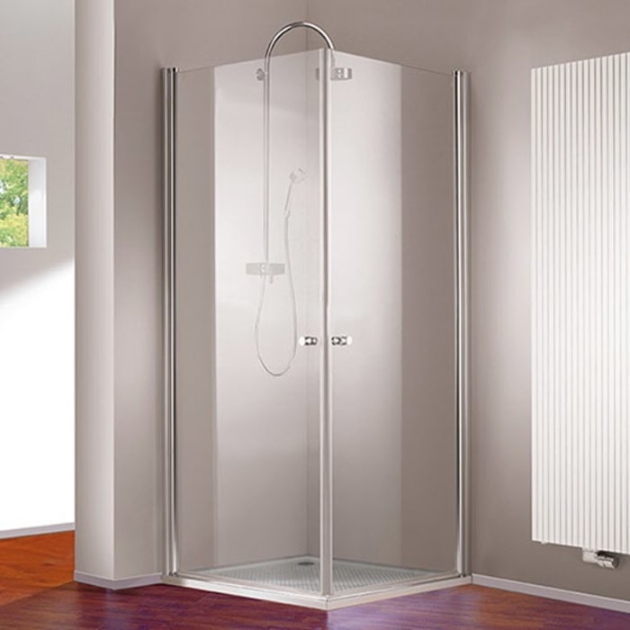 HÜPPE 501 Design pure 4-Eck Schwingtür 98 x 190 cm, Glas ohne Anti-Plaque