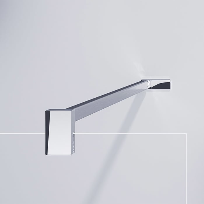 HÜPPE 501 Design pure 4-Eck Seitenwand für Pendeltür 75 x 190 cm, Glas mit Anti-Plaque