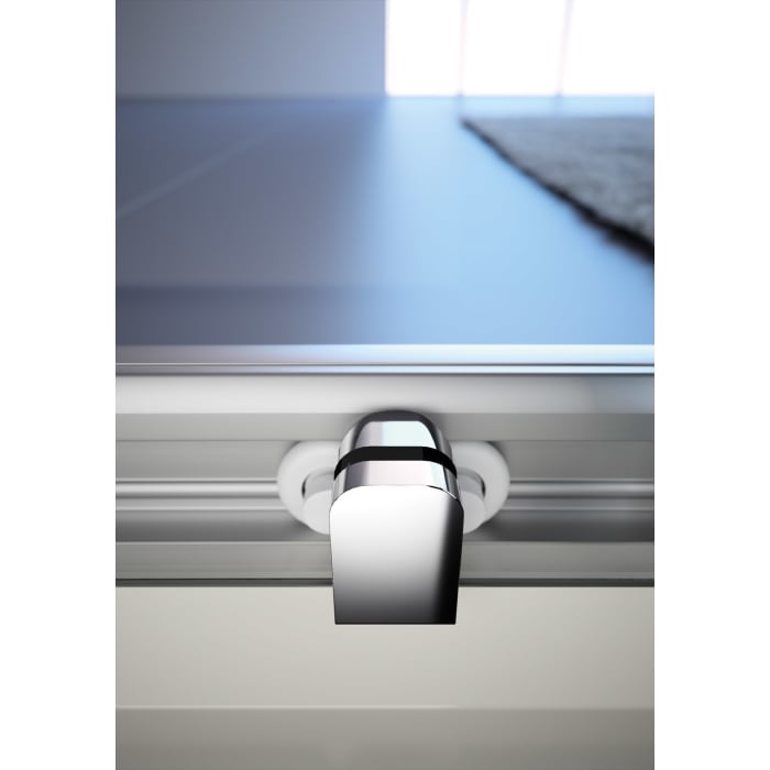 HÜPPE Alpha 2 vollgerahmt 4-Eck Gleittür 2-teilig mit festem Segment, 70-170 x 120-200 cm, Glas ohne Anti-Plaque