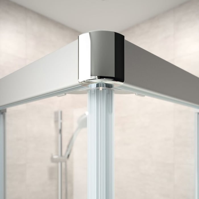 HÜPPE Alpha 2 teilgerahmt 4-Eck Gleittüreckeinstieg 2-teilig, 80/80 x 190 cm, Glas mit Anti-Plaque